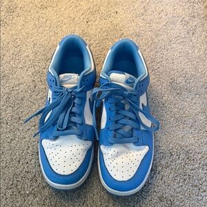 Nike Kids Blue and White Low-Top Sneakers with Swoosh